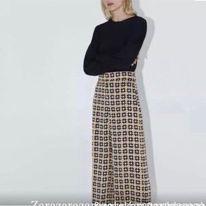 Geometric Wide Leg Pants
